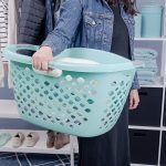 Home Logic 1.8 Bushel Hip Grip Plastic Laundry Basket, Teal, Adult - Image 2