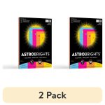 (2 pack) Astrobrights Wide Ruled Filler Paper, 24 lb./89 gsm, 4-Color Assortment, 100 Sheets