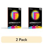 (2 pack) Astrobrights Wide Ruled Filler Paper, 24 lb./89 gsm, 4-Color Assortment, 100 Sheets