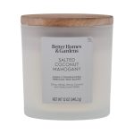 Better Homes & Gardens Salted Coconut Mahogany Scented Frosted Jar Candle, 2-Wick, 12 oz - Image 3