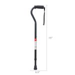 Equate Mobility Aluminum Offset Handle Cane with Foam Handle, Adjustable Height, Black - Image 3