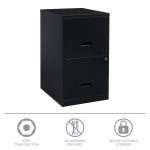 Space Solutions 18" Deep 2 Drawer Letter Width Vertical File Cabinet, Black - Image 7