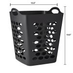 Mainstays Flexible Square Laundry Hamper, Black Plastic - Image 3