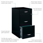 Space Solutions 3 Drawer Letter Width Vertical File Cabinet with Pencil Drawer, Black - Image 3