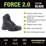 Interceptor Men's Force 8" Steel Toe Tactical Boots - Image 4
