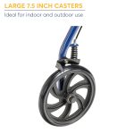 Drive Medical Four Wheel Rollator Rolling Walker with Fold Up Removable Back Support, Blue - Image 4