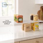 Mainstays Metal Wire Stacking Shelf Organizer for Kitchen Cabinet and Pantry Storage, 22" x 10" x 7", White - Image 7