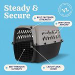 Vibrant Life Small Plastic Hard-Sided Pet Carrier, Black and Gray, 15 lb Limit - Image 5