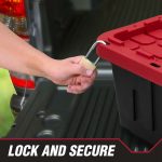 Hyper Tough 12 Gallon Snap Lid Storage Bin, Black Base with Red Lid, Heavy Duty Plastic - Image 6