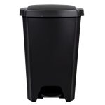 Hefty Kitchen Trash Can, 12.1 Gallon Plastic Step Garbage Bin with Foot Pedal Lid, Black - Image 5
