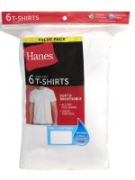 Hanes Men's Value Pack White Crew T-Shirt Undershirts, 6 Pack - Image 2