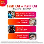 MegaRed Advanced 4in1 500mg Omega-3 Fish Krill Oil Supplements, Heart Brain Eyes Joints Health Omega 3, 25 Softgels - Image 2