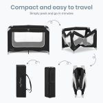 Dream On Me Zodiak Lightweight Foldable Portable Play Yard with Carry Bag, Black - Image 4