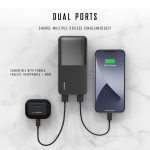 Pocket Juice Slim Pro 20,000mAh, Portable Power Bank and Charger with Dual USB Ports, Black - Image 4