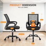 BestOffice Ergonomic Home Office Chair, Adjustable Lumbar Support and Height, with Arms, Black - Image 4