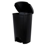 Hefty Kitchen Trash Can, 12.1 Gallon Plastic Step Garbage Bin with Foot Pedal Lid, Black - Image 4