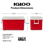 Igloo 48 QT Laguna Hard Sided Ice Chest Cooler, Red - Image 4