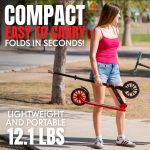 Kick Scooter for Adults and Teens – Folding Adjustable Scooter with 200mm Big Wheels – Lightweight Commuter Scooter for Boys and Girls – Red and Black – Durable Steel Frame – Madd Gear Kruzer 200 - Image 5