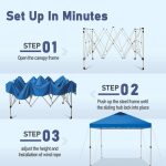 SUMMIT LIVING 10 x 10 ft Pop-up Canopy Tent Straight Legs Instant Canopy for Outside with Wheeled Bag - Blue - Image 3