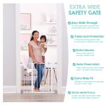 Regalo Extra Wide Walk-Through Baby Gate with Door, 29.5-38.5 in, White, Ages 6-24 Months - Image 6
