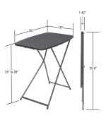 Mainstays Adjustable Height Personal Folding Table, 18 in x 26 in, Black - Image 6