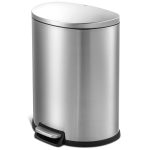 Qualiazero Kitchen Trash Can, 13.2 Gallon Stainless Steel Slim Step Garbage Bin with Soft Close Lid, Silver - Image 7