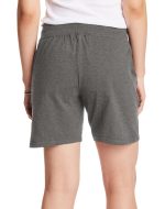 Hanes Women's Jersey Pocket Shorts, 7" Charcoal Heather S - Image 3