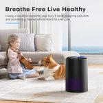 BREEZOME Hepa Air Purifier for Home & Bedroom, 22 dB Quiet Sleep Mode, Air Cleaner for PM10, PM2.5, Dust, Cotton Lint & Hair, Covers Up to 600 sq. ft./2H, Black - Image 4