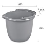 Sterilite 10 Qt. Plastic Spout Pail Bucket with Handle, Mop Bucket for Cleaning, Car Wash & Mopping, Titanium Gray - Image 2