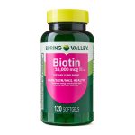 Spring Valley Biotin Dietary Supplement Softgels for Hair/Skin/Nails Health, 10,000 mcg, 120 Count - Image 6