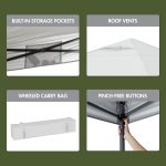 Ozark Trail 12' x 12' Gray Instant Straight Leg Camping Canopy - Image 4