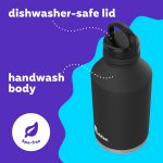 bubba Growler Stainless Steel Water Bottle Wide Mouth Rubberized Licorice, 64 fl oz. - Image 6