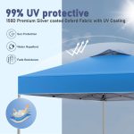 SUMMIT LIVING 10 x 10 ft Pop-up Canopy Tent Straight Legs Instant Canopy for Outside with Wheeled Bag - Blue - Image 5