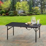 Mainstays 40 in Centerfold Fold-in-Half Folding Table, Adjustable Height, Black - Image 5