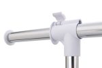Mainstays Adjustable Metal Rolling Garment Rack, Chrome & White - Image 7