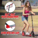 Kick Scooter for Adults and Teens – Folding Adjustable Scooter with 200mm Big Wheels – Lightweight Commuter Scooter for Boys and Girls – Red and Black – Durable Steel Frame – Madd Gear Kruzer 200 - Image 4