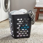 Mainstays Flexible Square Laundry Hamper, Black Plastic - Image 2