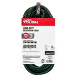 Hyper Tough 25 ft 16 AWG 3-Prong Triple Outlet Outdoor Extension Cord, Green, 13 Amps - Image 2