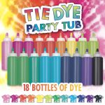 Create Basics Tie Dye Party Tub with 18 Pre-Filled Bottles, Dye Refill Packs and Accessories - Image 4