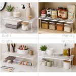Mainstays Metal Wire Stacking Shelf Organizer for Kitchen Cabinet and Pantry Storage, 22" x 10" x 7", White - Image 6