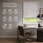 Mainstays Cordless Room Darkening Vinyl Mini Blinds, White, 27 in W x 48 in L, 1 in Slats - Image 2
