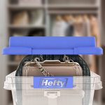 Hefty HI-RISE 40 Quart Medium Latching Storage Bin, Clear Plastic Storage Container with HI-RISE Latch Lid, Blue - Image 4