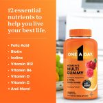 One A Day Womens Multivitamin Gummy with 1000mcg Biotin, for Hair, Skin & Nails, 170 Count - Image 4