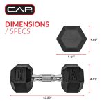CAP Barbell, 25lb Rubber Hex Dumbbell, Single - Image 5