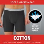 Hanes Men's Black/Grey Boxer Briefs, 3 Pack - Image 3
