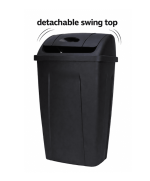 Mainstays Kitchen Trash Can, 13 Gallon Plastic Garbage Bin with Swing Top Lid, Black - Image 4