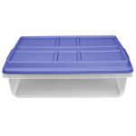 Hefty HI-RISE 40 Quart Medium Latching Storage Bin, Clear Plastic Storage Container with HI-RISE Latch Lid, Blue - Image 5