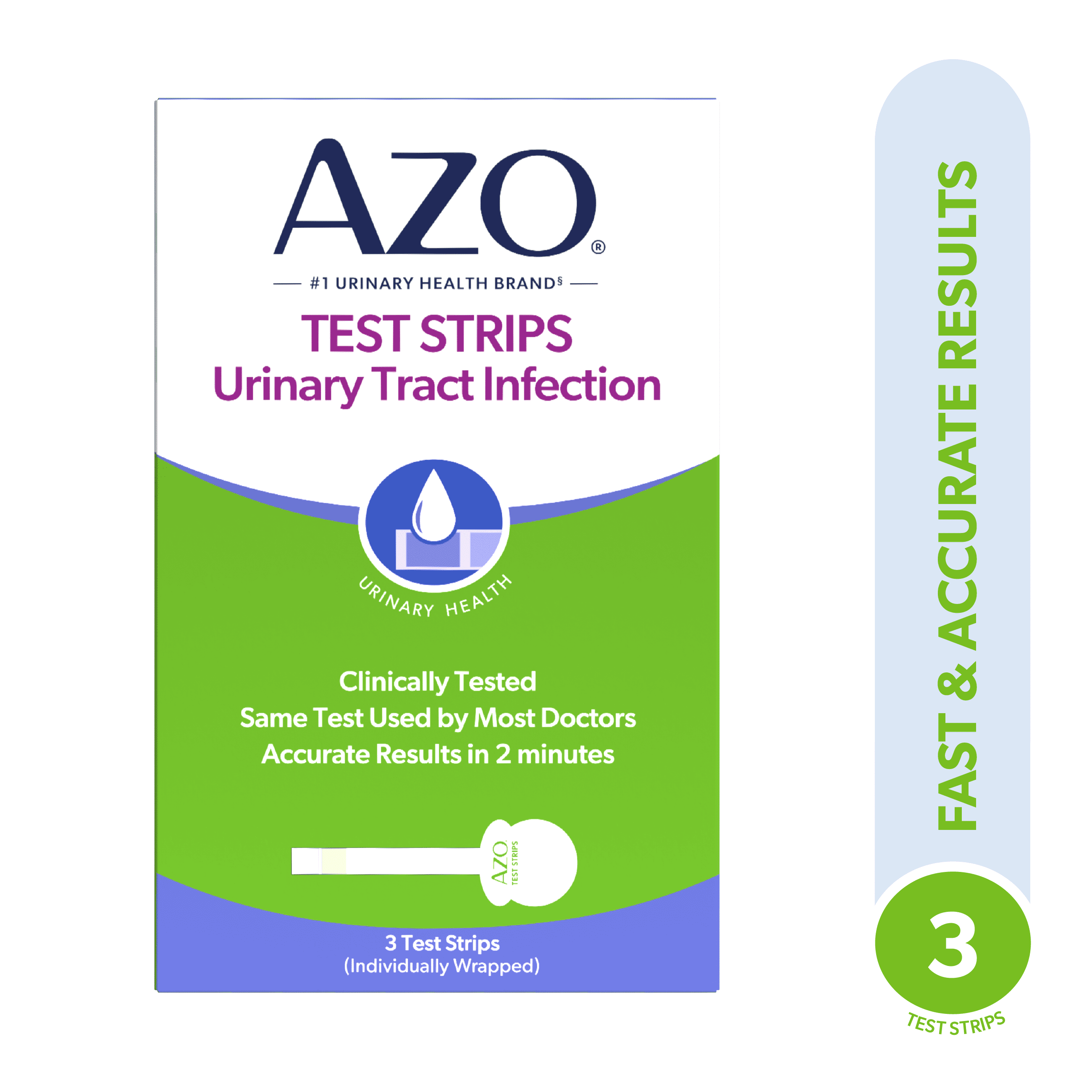 AZO-Urinary-Tract-Infection-UTI-At-Home-Test-Strips-Clinically-Tested-Clean-Grip-Handle-3-Count_0a202cff-b7b7-456c-9ce3-8e31ceb31970.cc7c466b2fcb2b7dcfe6085755a37daf.png AZO UTI Test Strips, Easy to Use At-Home Test Kit, Fast Results & Clinically Tested, FSA/HSA Eligible, 3 Test Strips - Image 1