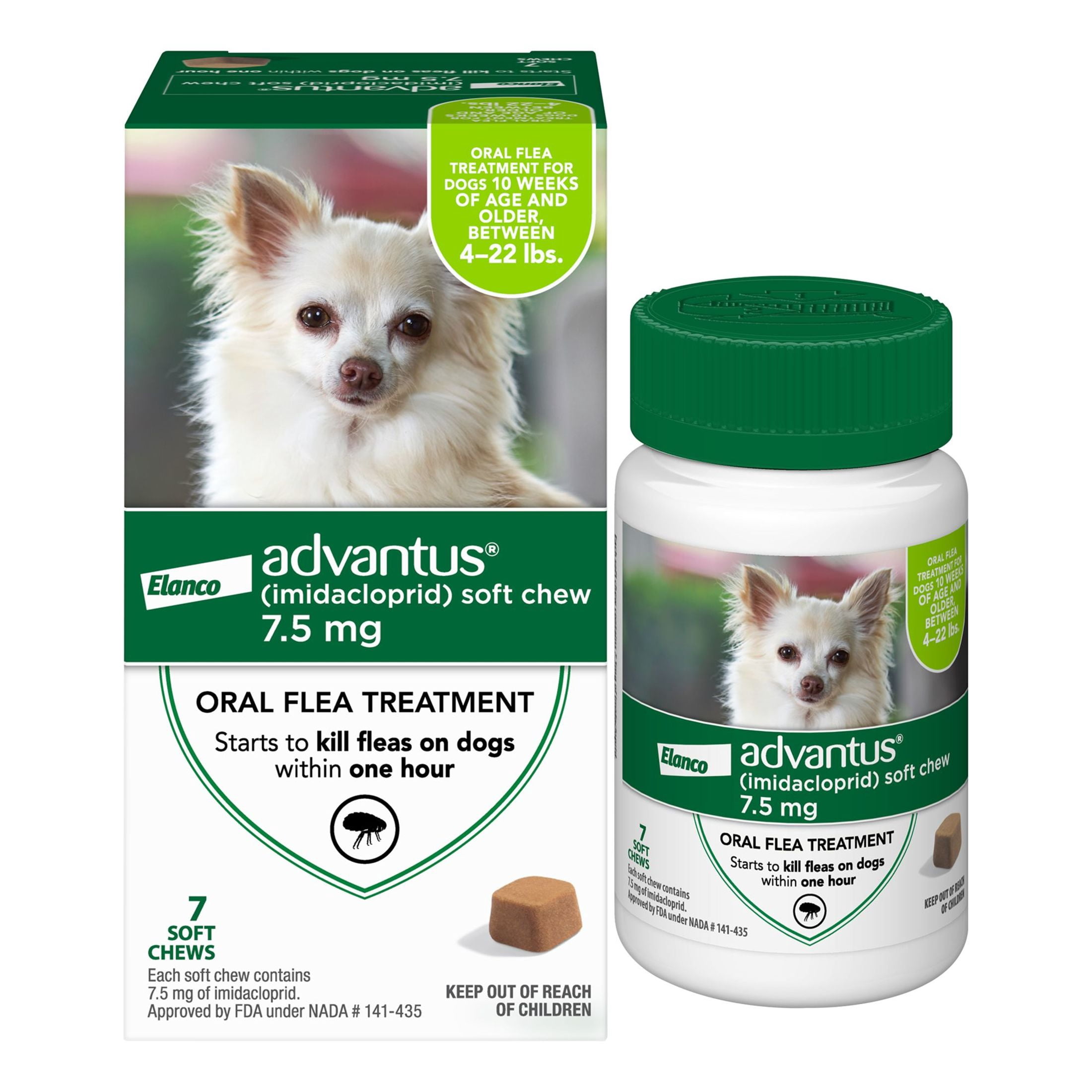Advantus-Chewable-Flea-Treatment-for-Dogs-4-22-lbs-7-Soft-Chews_057435e3-c71c-429a-8c29-dfd5b332956e.e1beacd0abe42bdce79becea08337a2e.jpeg Advantus Chewable Flea Treatment for Dogs 4 - 22 lbs. 7 Soft Chews - Image 1