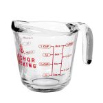 Anchor Hocking 1-Cup Glass Measuring Cup with Easy-Grip Handle and Spout